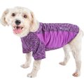 Pet Life Active Warf Speed Heathered Ultra-Stretch Sporty Performance Dog T-Shirt, Purple Heather/Purple, X-Large