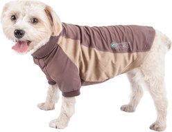 Pet Life Active Barko Pawlo Relax-Stretch Wick-Proof Performance Dog Polo T-Shirt, Brown, Small