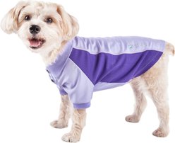 Pet Life Active Barko Pawlo Relax-Stretch Wick-Proof Performance Dog Polo T-Shirt, Lavender, X-Large