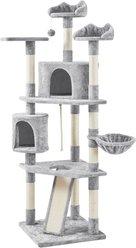 Yaheetech 79-in Plush Cat Tree & Condo, Light Gray  slide 2 of 8