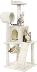 Yaheetech 51-in Plush Multi-Cat Kitten Tree & Condo, Beige slide 2 of 9