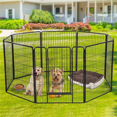 Show full view: Yaheetech Heavy Duty Metal Dog & Cat Playpen, Black, 40-in, 8-panel slide 3 of 11