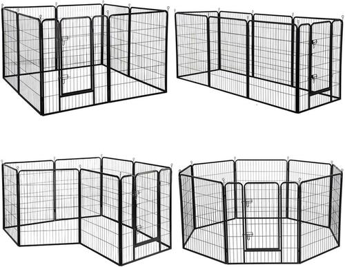 Show full view: Yaheetech Heavy Duty Metal Dog & Cat Playpen, Black, 40-in, 8-panel slide 5 of 11
