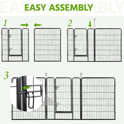 Show full view: Yaheetech Heavy Duty Metal Dog & Cat Playpen, Black, 40-in, 8-panel slide 7 of 11