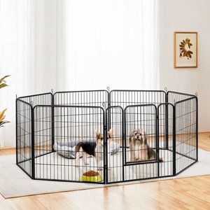 Yaheetech 8-Panel Dog Exercise Pen, Black, 32-in W x 32-in H