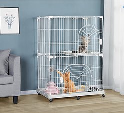 Yaheetech Indoor Cat Cage & Playpen, White