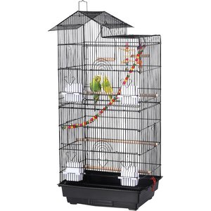 Yaheetech 39-in Parrot Bird Cage, Black, Large