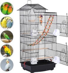 Yaheetech 39-in Parrot Bird Cage, Black, Large slide 2 of 9