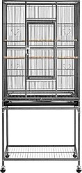 Yaheetech 53.7-in Parrot Bird Cage & Stand, Hammered Black, Large