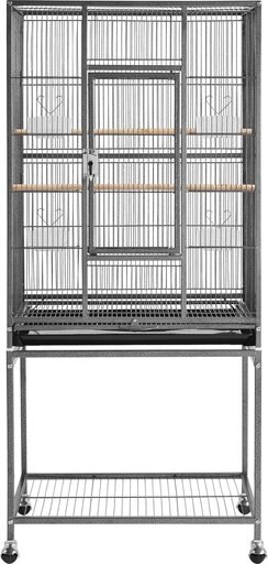 Yaheetech 53.7-in Parrot Bird Cage & Stand, Hammered Black, Large