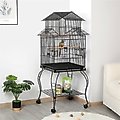 Yaheetech 55-in Triple Roof Rolling Bird Cage, Black