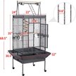 YAHEETECH 68.5-in Rolling Bird Cage & Playtop, Hammertone Black - Chewy.com