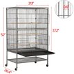 YAHEETECH Large Bird Rolling Cage & Storage Shelf, Hammered Black, 52 ...