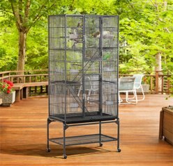 Yaheetech Bird & Small Animal Cage, Hammertone Black, Large
