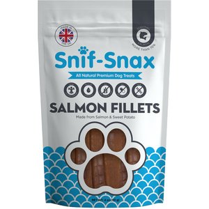 Snif-Snax Smoked Salmon & Sweet Potato Fillet Strips Grain-Free Dog Treats, 4-oz bag