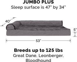 FurHaven Plush Deluxe Chaise Cooling Gel Cat & Dog Bed with Removable Cover, Platinum Gray, Jumbo slide 2 of 9