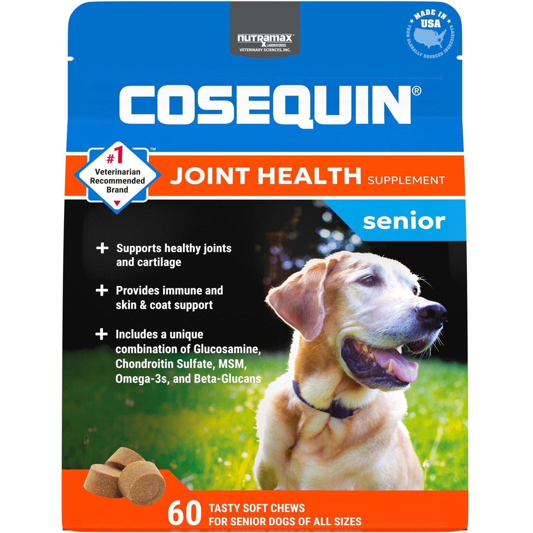 Cosequin Senior Maximum Strength Joint Health Supplement for Dogs 60 Soft Chews