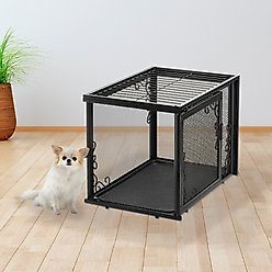 Richell Metal Mesh Dog Crate, Black, 17 inch