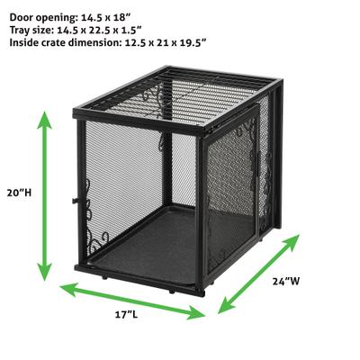 Show full view: Richell Metal Mesh Dog Crate, Black, 17 inch slide 4 of 5