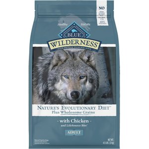 Blue Buffalo Wilderness Nature's Evolutionary Diet Plus Wholesome Grains Chicken, Oats & Barley Adult Dry Dog Food, 4.5-lb bag