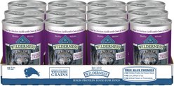 Blue Buffalo Wilderness Beef & Chicken Grill with Oats & Barley Adult Wet Dog Food, 12.5-oz, case of 12