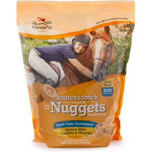 Manna Pro Bite-Size Nuggets Butterscotch Flavored Horse Training Treats, 4-lb bag
