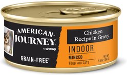 American Journey Indoor Minced Chicken Recipe in Gravy Grain-Free Canned Cat Food, 5.5-oz, case of 24 