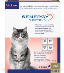 Senergy Topical Solution for Cats,15.1-22 lbs, (Taupe Box), 3 Doses (3-mos. supply)