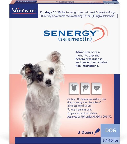 Senergy Topical Solution for Dogs, 5.1-10 lbs, (Lavendar Box), 3 Doses (3-mos. supply) slide 1 of 4
