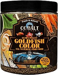 Cobalt Aquatics Ultra Goldfish Color Pellets Slow Sinking Fish Food, 10.7-oz bottle