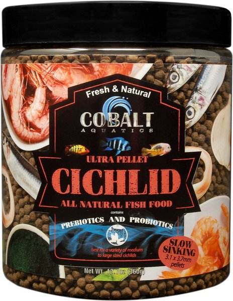 Cobalt Aquatics Ultra Cichlid Pellets Slow Sinking Fish Food, 12.7-oz bottle slide 1 of 3
