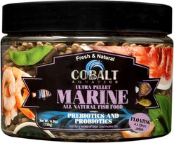 Cobalt Aquatics Ultra Marine Jumbo Feeder Floating Fish Food, 4.9-oz bottle