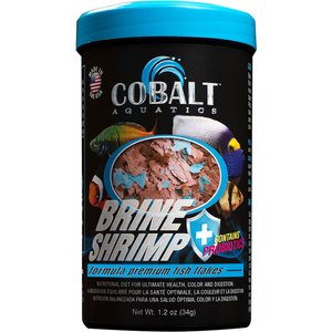 Cobalt Aquatics Brine Shrimp Flakes Fish Food, 1.2-oz bottle