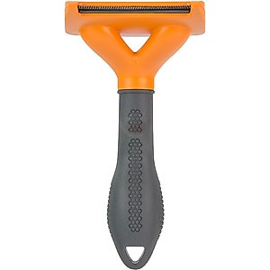 FURminator Long Hair Dog Deshedding Tool, Orange, Medium