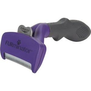 FURminator Short Hair Cat Deshedding Tool, Purple, Medium