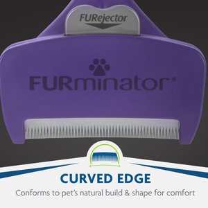 FURminator Short Hair Cat Deshedding Tool, Purple, Medium