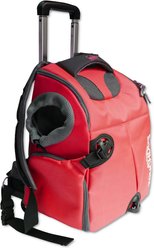 Touchdog Wuffle Duffle Wheeled Backpack Dog & Cat Carrier, Red