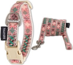 Touchdog Carpentry Patterned Tough Stitched Embroidered Dog & Cat Collar & Leash, Brown, Small