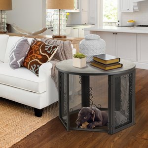 Richell Accent Table Dog Crate, Antique Bronze, Medium, 34-in L x 34-in W x 24-in H