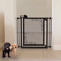 Richell One-Touch Metal Mesh Dog Gate, Black