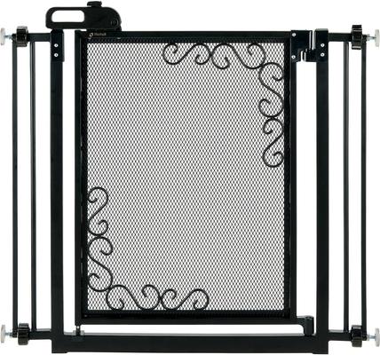 Show full view: Richell One-Touch Metal Mesh Dog Gate, Black slide 3 of 5