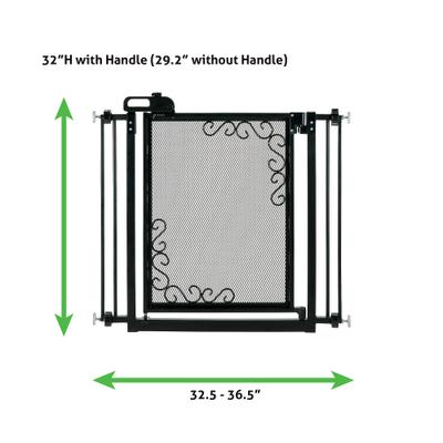 Show full view: Richell One-Touch Metal Mesh Dog Gate, Black slide 4 of 5
