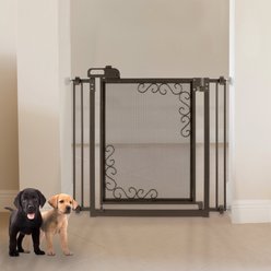 Richell One-Touch Metal Mesh Dog Gate, Antique Bronze