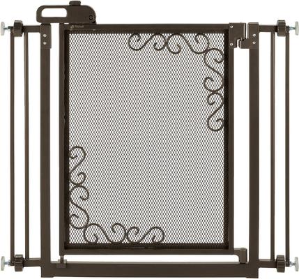 Show full view: Richell One-Touch Metal Mesh Dog Gate, Antique Bronze slide 3 of 4