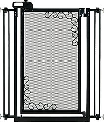 Richell Tall One-Touch Metal Mesh Dog Gate, Black slide 2 of 4