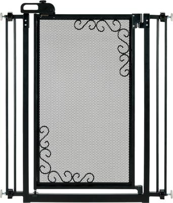 Show full view: Richell Tall One-Touch Metal Mesh Dog Gate, Black slide 3 of 5