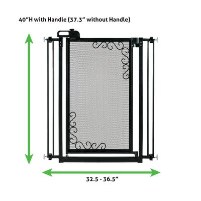 Show full view: Richell Tall One-Touch Metal Mesh Dog Gate, Black slide 4 of 5