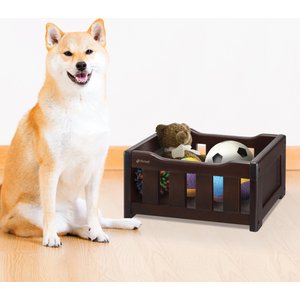 Richell Elegant Wooden Dog Toy Box, Small