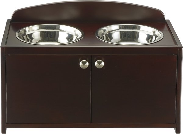 Richell Elegant Wooden Elevated Dog & Cat Bowls