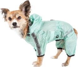 Dog Helios Torrential Shield Waterproof Full Bodied Dog Windbreaker Raincoat, Aqua Blue, Small